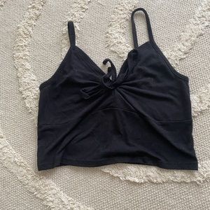 pacsun black tie front tank top